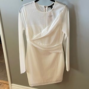 Beautiful cream mesh sleeve bodycon dress